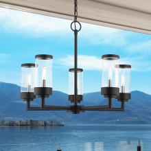  20725-14 - 5 Lt Textured Black Outdoor Chandelier